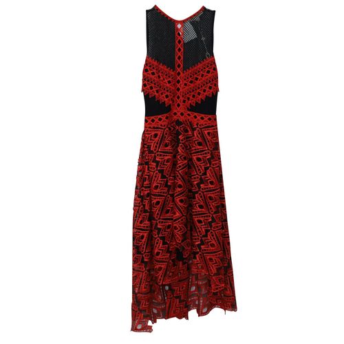 Jonathan Simkhai Geborduurde Hi-lo Halterjurk in Rood Polyester