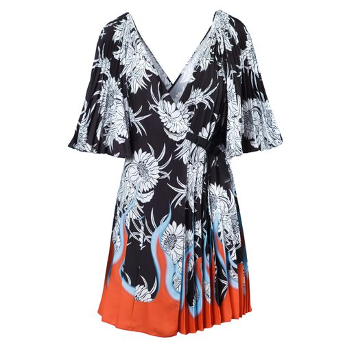 Prada Dahlia wikkeljurk met vlammenprint - jaren '20