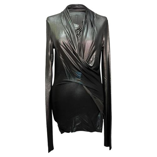 Rick Owens Magnetic Long Sleeve Top in Black Viscose