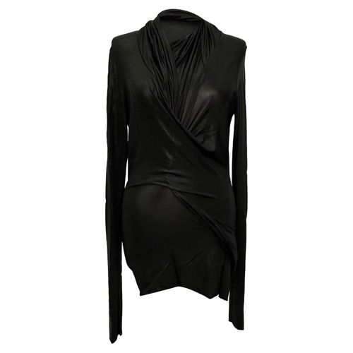 Rick Owens Magnetic Long Sleeve Top in Black Viscose