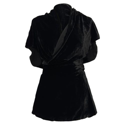 Rick Owens wikkelblouse in zwart fluweel