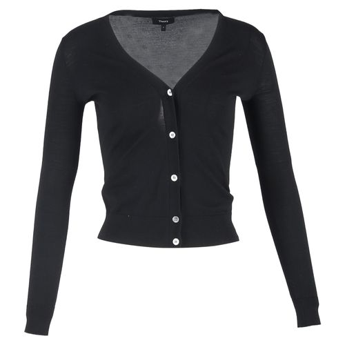 Theory V-hals vest met knoopsluiting in zwarte wol