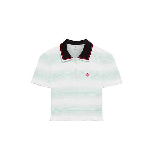 Gestreept poloshirt met plooien