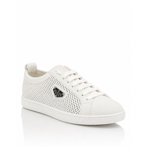 Perforated Suede Low-Top Sneakers