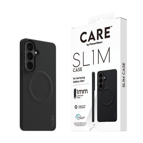 CARE BY PANZERGLASS Handyhülle "SL1M Case für Samsung Galaxy S26+", schwarz, Samsung Galaxy S26+, Hüllen, Backcover, Schutzhülle, Handyschutzhülle, Case, Schutzcase, stoßfest
