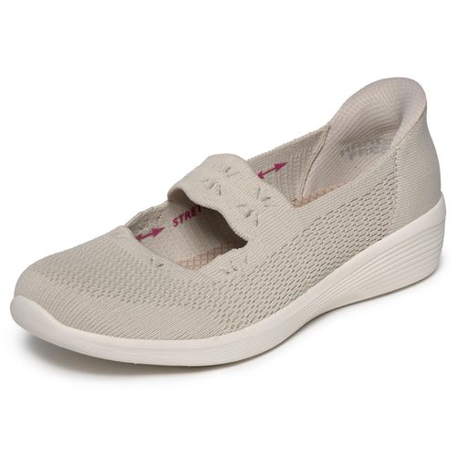 Ballerina SKECHERS "ARYA", Damen, Gr. 41, beige (natur), Textil, Schuhe Ballerina, Freizeitschuh, Schlupfschuh mit Handsfree Slip-Ins Funktion