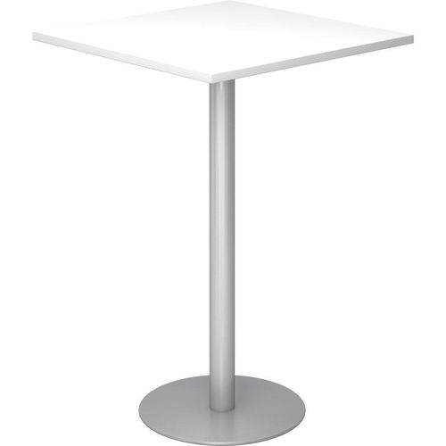 BISTRO H88Q S - System Konferenztisch Weiß 80 x 80 Silber