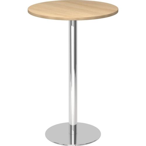 BISTRO H80R C - System Konferenztisch Chrom Eiche Ø 80