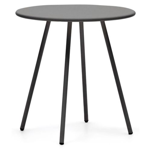 Runder Gartentisch Montjoi 70 x 70 x 74 cm Stahl Grau Wohnaccessoire Ablage Neu