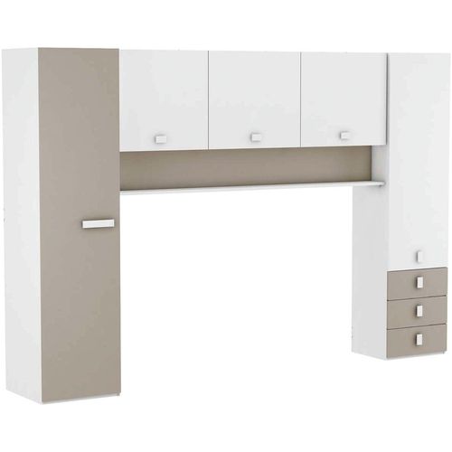 Bettaufsatz DEMEYERE GROUP "TIDY", beige (weiß, ton), B:304cm H:203cm T:53,5cm, Holzwerkstoff, Möbelaufsätze