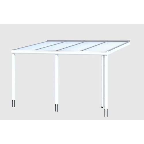 Terrassendach SKANHOLZ "Garda", weiß (weiß (ral 9016)), B:434cm T:307cm, Aluminium, Terrassenüberdachungen, Aluminium