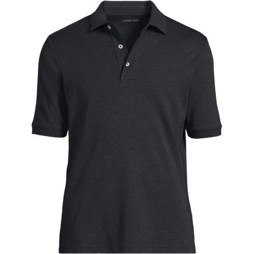 Supima Kurzarm-Polo für Herren, Classic Fit, Herren, size: regular, Schwarz, Baumwolle, by Lands' End