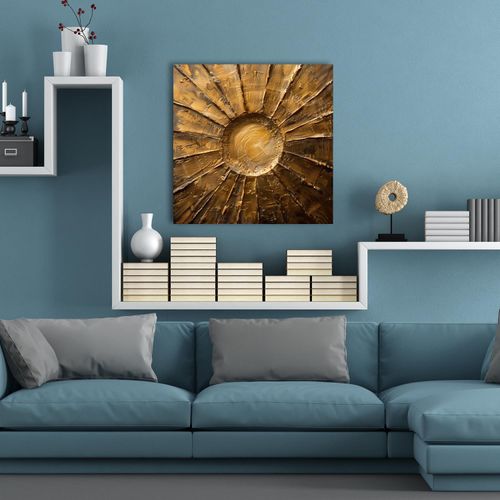Acrylglasbild QUEENCE "Goldene Sonne", farbe rahmen: ohne rahmen, B:70cm H:70cm T:1,5cm, Acrylglas, Bilder, Acrylglasbild, HD Premium Kunstdruck in Galeriequalität
