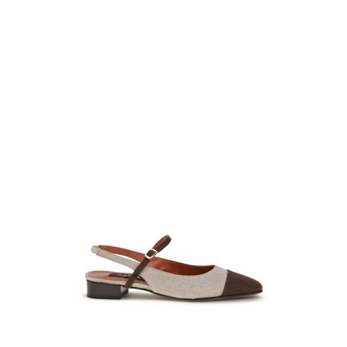 Carel Parijs Beige Katoenen Ballerina's