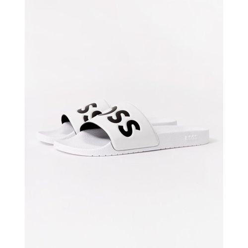 Aryeh Met Groot Logo Detail Slippers in Wit