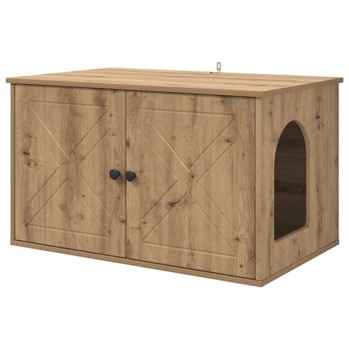 vidaXL Katzenhaus Kunsthandwerk Eiche 85 x 55 x 50,5 cm Holzwerkstoff