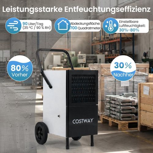 Gewerblicher Luftentfeuchter, 60 l/Tag, mit Pumpe, für 200 m²
