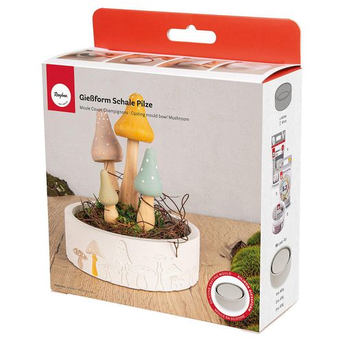Silikon Gießform Schale "Pilze"