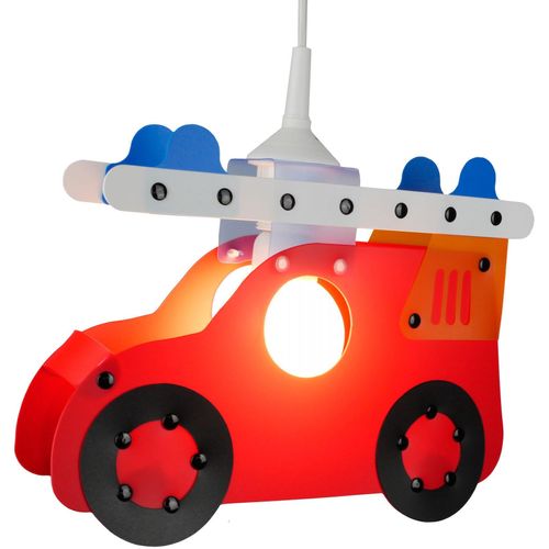 NIERMANN Hängeleuchte "Feuerwehrauto, Kinderlampe, Kinderzimmer", rot, 1, H: 6cm, 1 Stk., Leuchten, Die Länge der Pendelaufhängung ist kürzbar, Kinderlampe