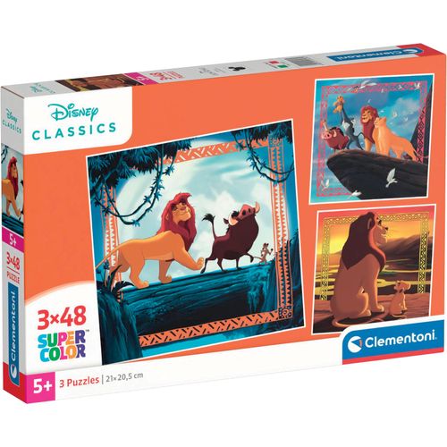 Puzzle CLEMENTONI "König der Löwen, 3 x 48 T Supercolor", bunt, Puzzles, Kinder, Pappe, Motiv, Made in Europe