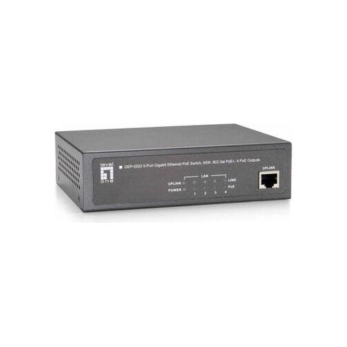 Switch level one gep-0522 no management 5p 10/100/1000 4p poe plus 65w