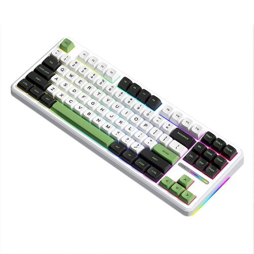 AULA F87 Mechanische Tastatur Kabellose Tastatur mit Dichtungsstruktur und Tri-Mode-Konnektivitaet 87-Tasten-Gaming-Tastatur mit geringer Verzoegerung und Lichteffekt