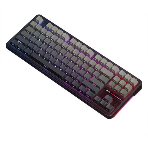 AULA F87 Mechanische Tastatur Kabellose Tastatur mit Dichtungsstruktur und Tri-Mode-Konnektivitaet 87-Tasten-Gaming-Tastatur mit geringer Verzoegerung und Lichteffekt