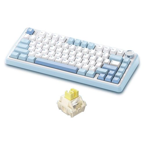 AULA F75 Mechanische Tastatur Kabellose Tastatur mit Dichtungsstruktur und Tri-Mode-Konnektivitaet 99-Tasten-Gaming-Tastatur mit geringer Verzoegerung und Lichteffekt