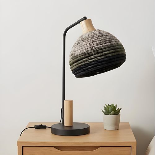 Korg Tischlampe in Schwarz für E27-Glühbirnen