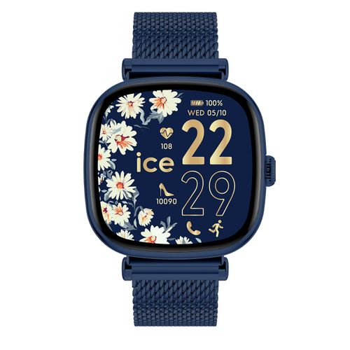 Smartwatch ICE-WATCH "ICE smart SQ 2.0", blau (blau, blau), Smartwatches, Damen, Smartwatch, Armbanduhr,Damenuhr,Herrenuhr,Bluetooth,digital,Spiele,Edelstahlband