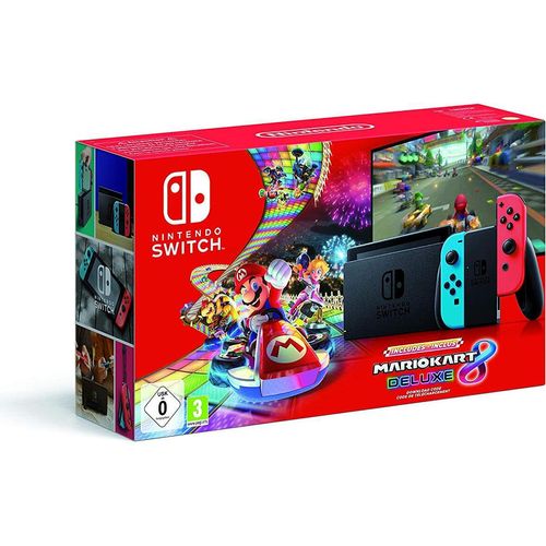 Nintendo Switch Neon-Rot/Neon-Blau (2019 Edition) Mario Kart 8 Deluxe Bundle