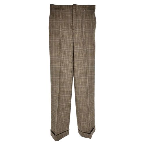 Celine Prince of Wales geruite broek van bruine wol