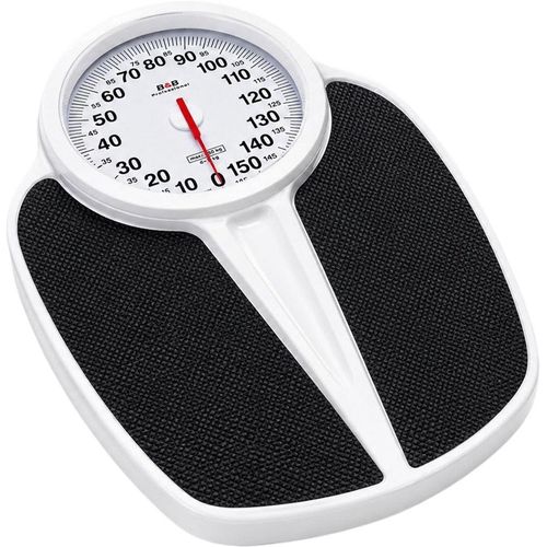 Personenwaage BISCHOF "Peso", schwarz (schwarz, weiß), B:32cm H:6,5cm T:43cm, Personenwaagen