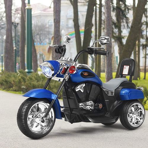 GOPLUS Elektromotorrad mit Hupe, Elektrofahrzeug Dreirad Kindermotorrad mit Vor-und Rückwärtsschalter, 6V Akku/Elektrisches Motorrad, Mortorcycle für Kinder