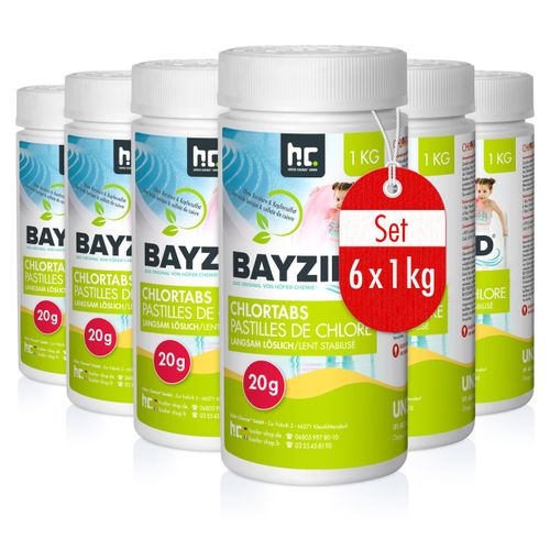 6x1 kg BAYZID® Chlortabs 20g langsam löslich für langanhaltend sauberes Wasser