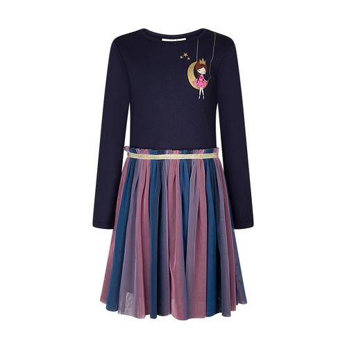 Sommerkleid HAPPY GIRLS "dress", Mädchen, Gr. 104, EURO-Größen, blau (navy), Stoff, 100% Baumwolle, normal, Kleider Sommerkleid