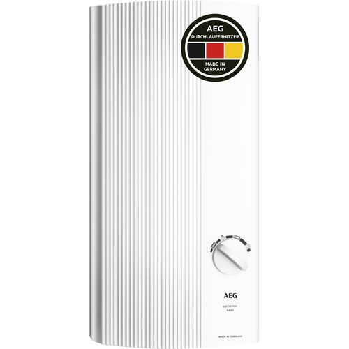 Komfort-Durchlauferhitzer AEG HAUSTECHNIK "DDLE Basis", weiß, B:22,6cm H:48,5cm T:9,3cm, Durchlauferhitzer, 27 kW, stufenlose Temperaturwahl durch 4 Anwendungssymbole