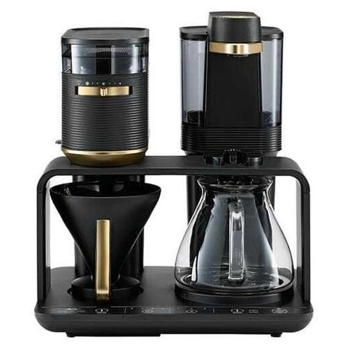 Melitta 1024-02, Filterkaffeemaschine, Kaffeebohnen, Eingebautes Mahlwerk, 1515 W, Schwarz, Gold
