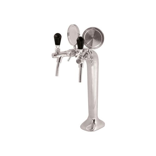 Schanksäule, Bierzapfsäule - Chrom, 2-leitig, elegant, "Topp-Qualität!" (Paketpreis)