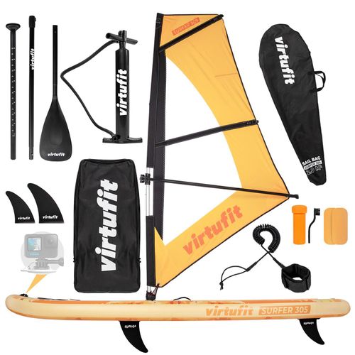 VirtuFit Surfer 305 SUP-Board ORANGE mit Windsurf-Set
