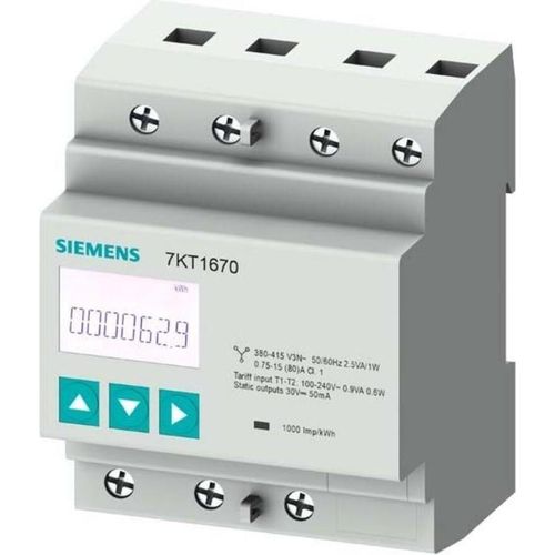 Siemens PAC1600: 3 phasig / 80A, S0, Leistungsstrom, kWh, IP40, 80 A, 362 g, 360 g