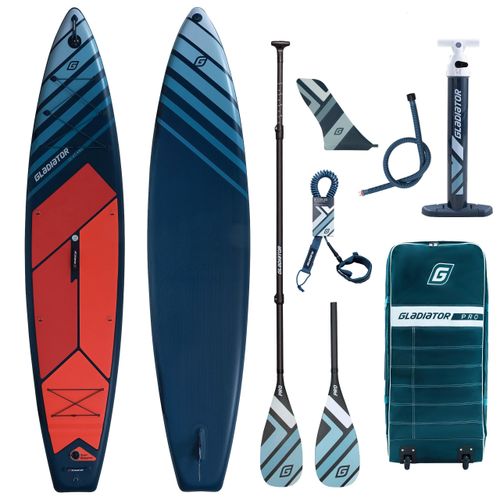 Gladiator PRO 12'6 Touring SUP Board Set 2026 381 cm mit Carbon 2in1 Paddel Kajakpaddel Rollrucksack Pumpe bis 150 kg