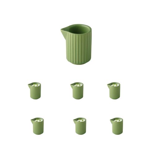 Milchkännchen APS "THE GRID, 6 Stück", grün, B:4,5cm H:4,5cm, Porzellan, Kannen, 40 ml Porzellan