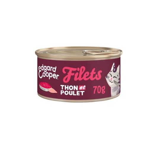 Edgard & Cooper Filets Chat Thon et poulet 24x70 g