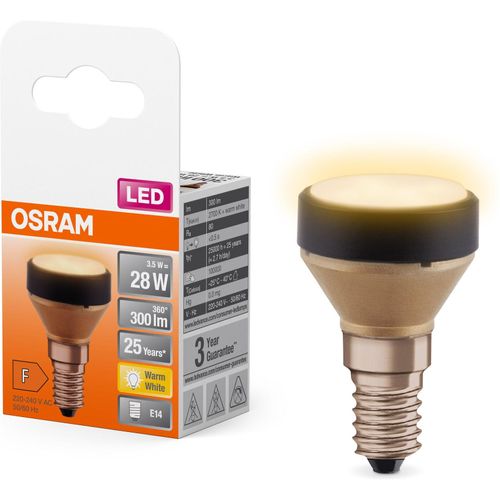 LEDVANCE LED-Leuchtmittel "LED STAR Flat Flat Frosted 28", Energieeffizienz: F (A-G), gold (klar, schwarz, weiß), Ø:3,5cm, Leuchtmittel