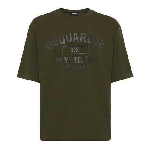 DSquared2 Heren Phys Ed Militair Logo T-Shirt (Militair Groen)