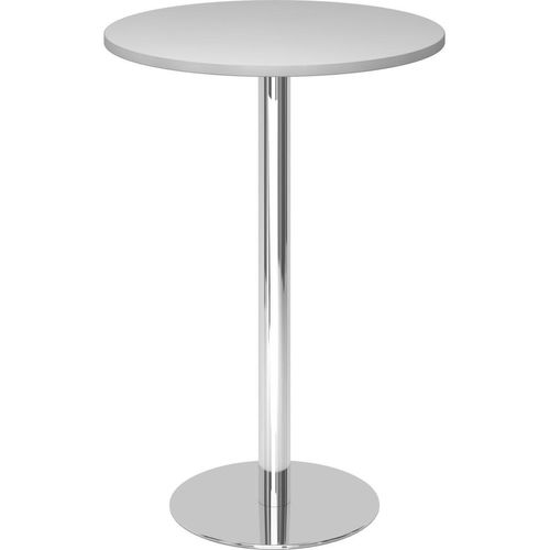 BISTRO H80R C - System Konferenztisch Grau Chrom Ø 80