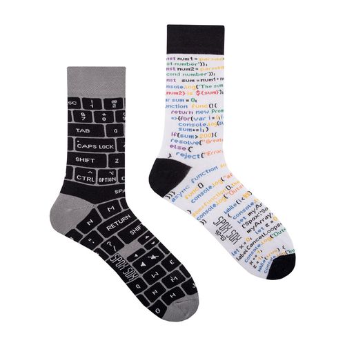 SPOX SOX - Unisex Grappige Crewsokken voor IT Ontwikkelaars, Mismatched Sokken - Het Ontwikkelaar