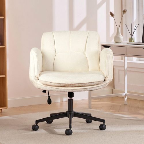 Bürostuhl Bürostuhl ergonomisch mit Armlehnen, breitem Sitz & Lordosenstütze