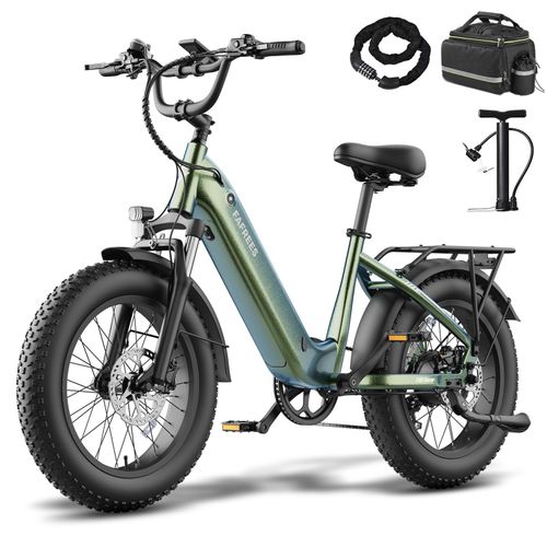 E-Bike 20×4,0 Fat-Reifen, 48 V 15 Ah 80 km Reichweite, 40 mm Federung, schillerndes Blau-Grün